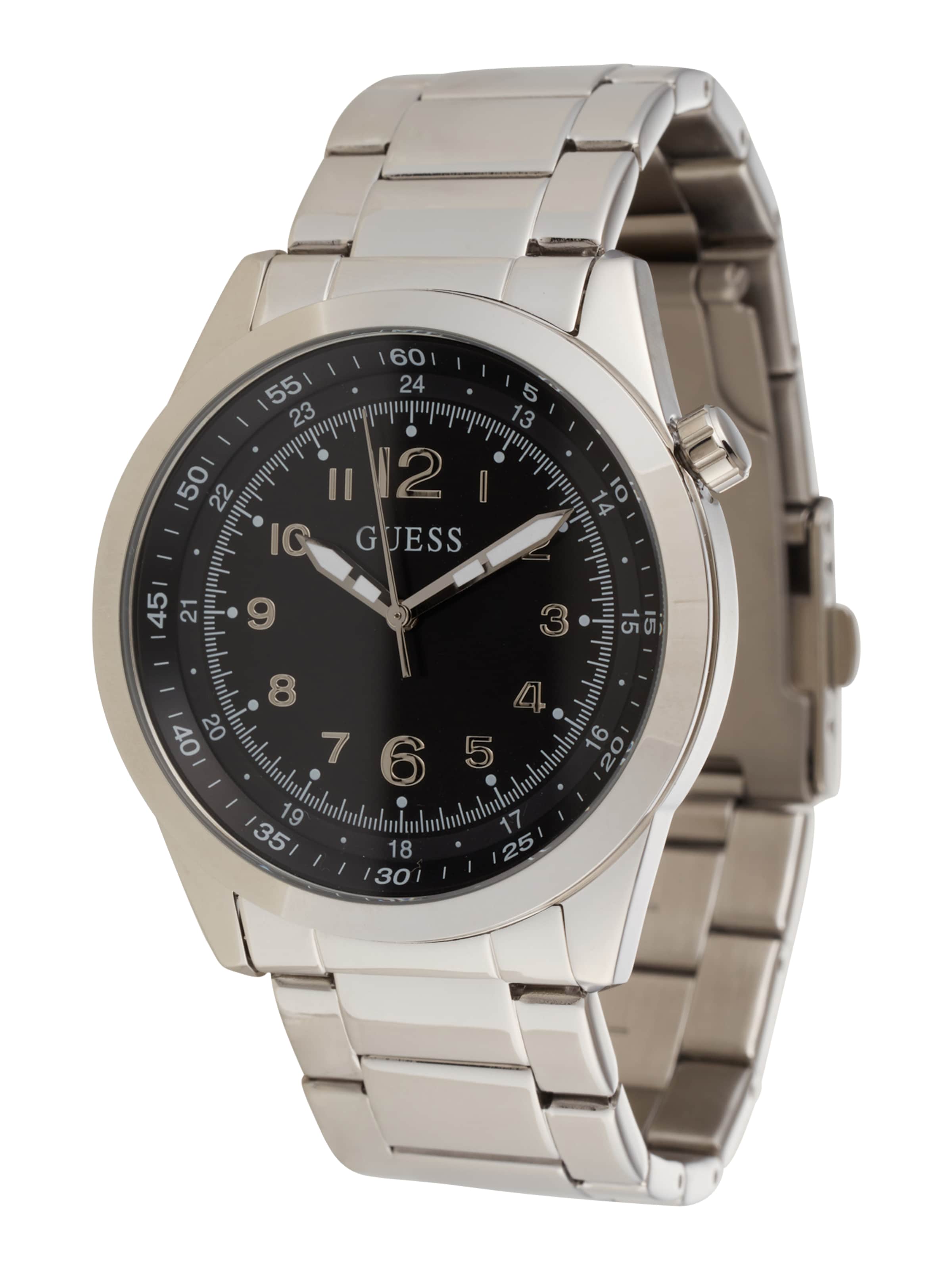 GUESS Аналоговые часы в Черный: спереди