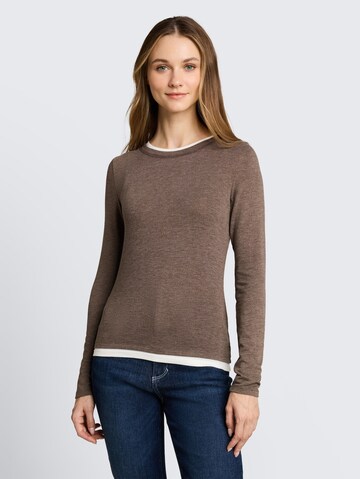 T-shirt TOM TAILOR DENIM en marron : devant