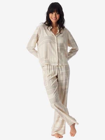 SCHIESSER Pajama ' Selected Premium Warming ' in Beige