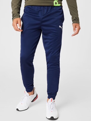 PUMATapered Sportske hlače 'TeamRise' - plava boja: prednji dio