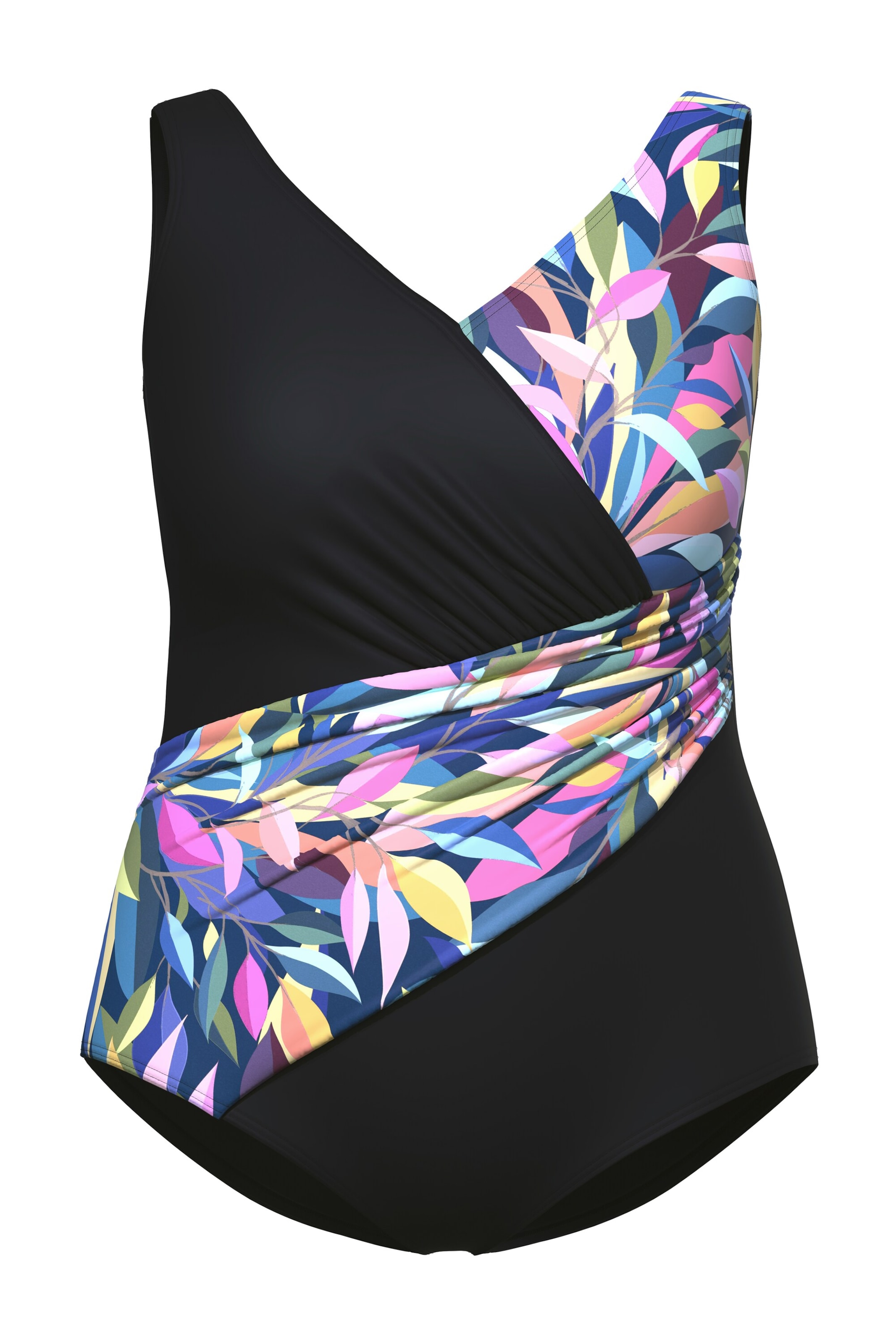 Ulla Popken Badpak in Zwart: voorkant