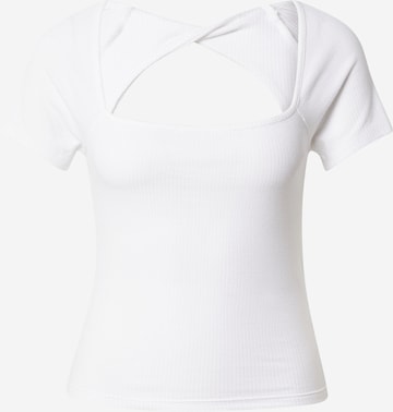 Gina Tricot T-shirt 'Cindy' i vit: framsida