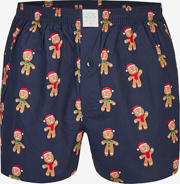 MG-1 Boxershorts 'Christmas' in Blau: predná strana