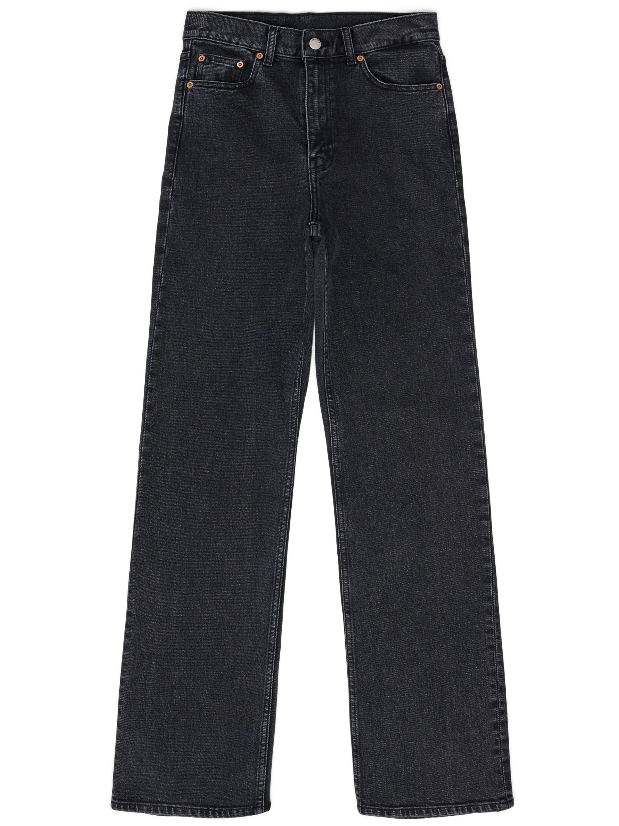 Dr. Denim Jeans 'Echo High Straight' in Zwart: voorkant
