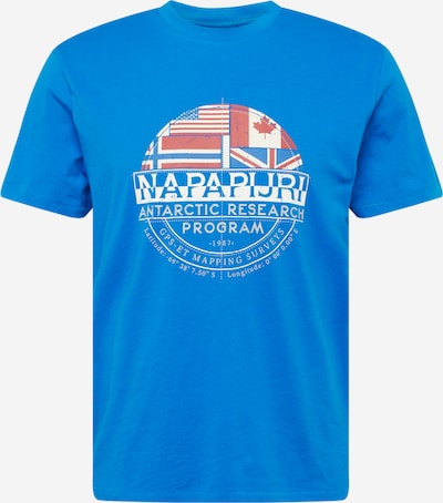 NAPAPIJRI T-Shirt 'TURIN 1' in azur / cranberry / weiß, Produktansicht