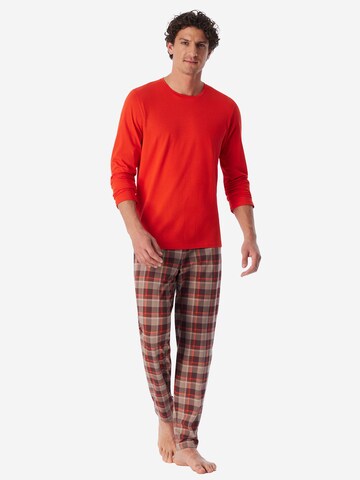 SCHIESSER Pajamas long ' Casual Essentials ' in Brown