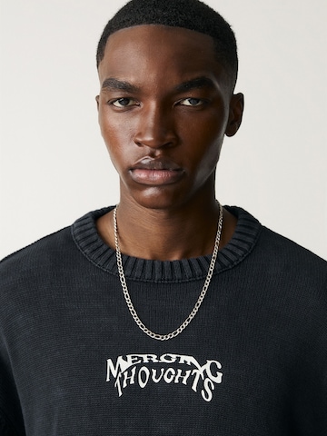 Pull&Bear Pulover | črna barva