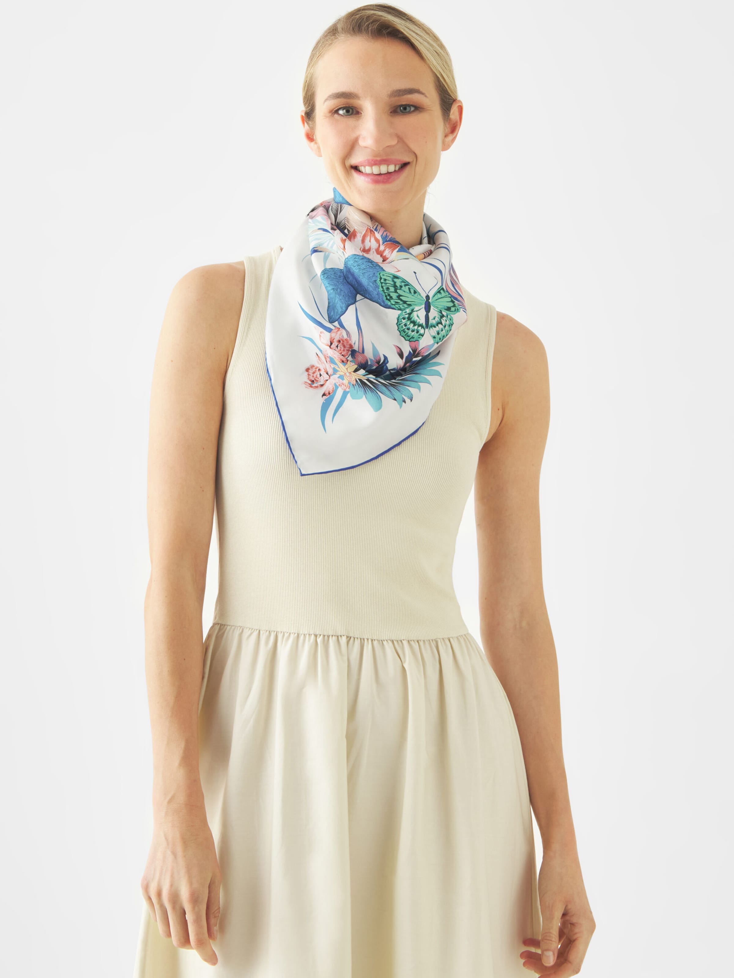 CODELLO Tuch Seidentuch in Weiß: Vorderseite