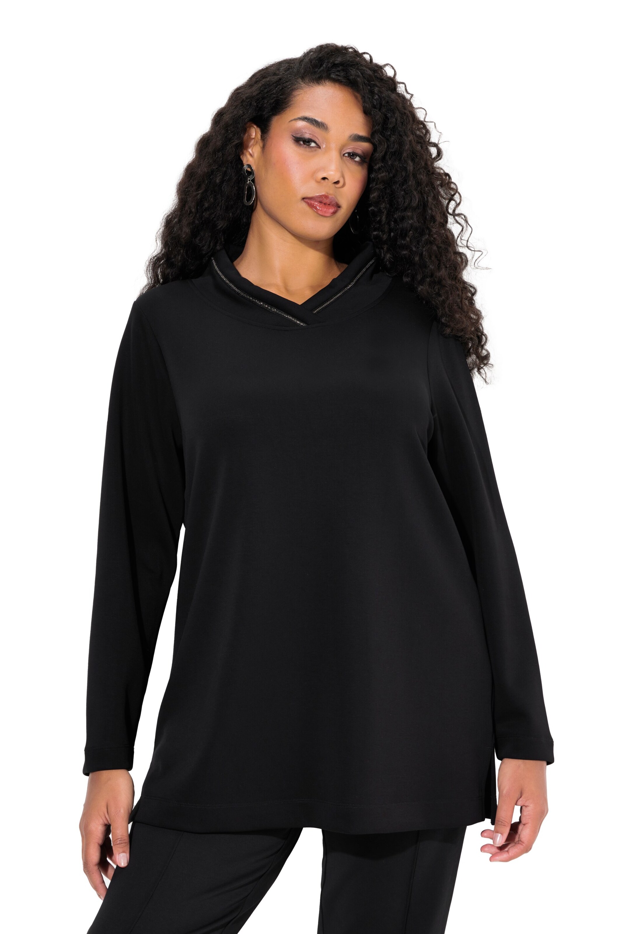 Ulla Popken Sweatshirt in Black: front