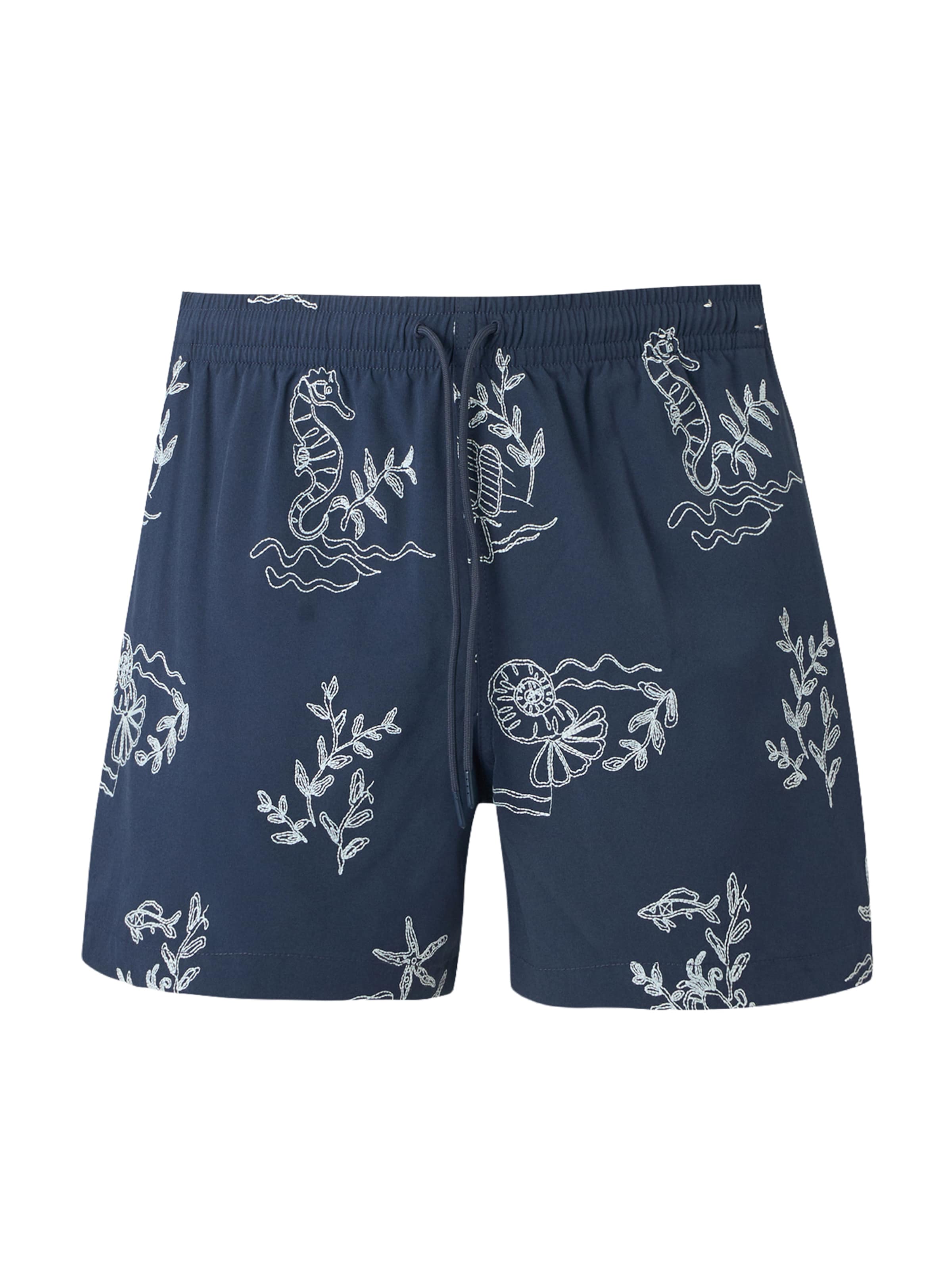 Șorturi de baie de la Abercrombie & Fitch pe albastru: față