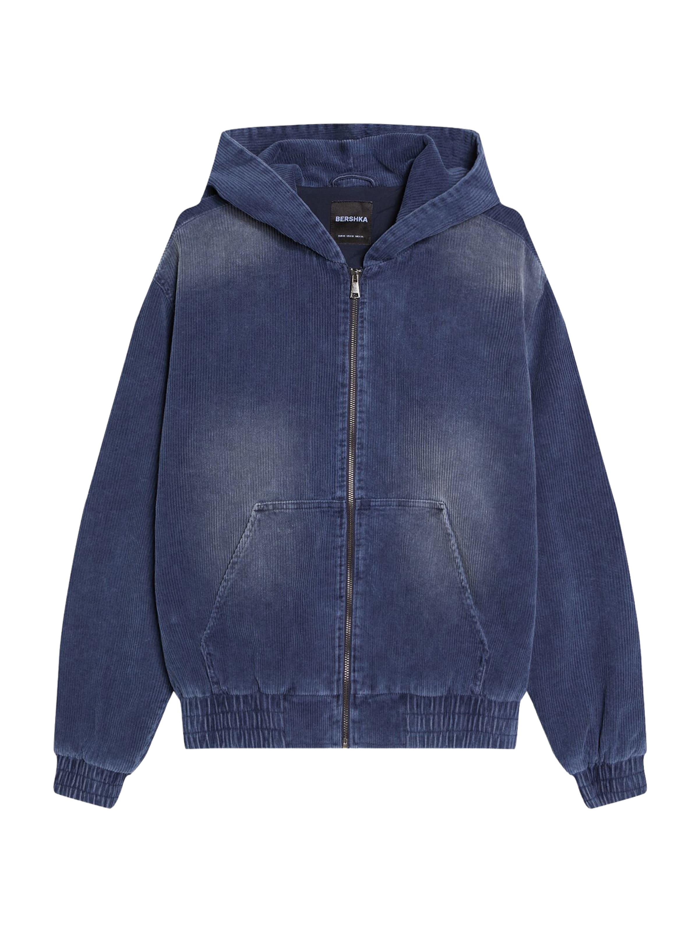BershkaPrijelazna jakna - plava boja: prednji dio