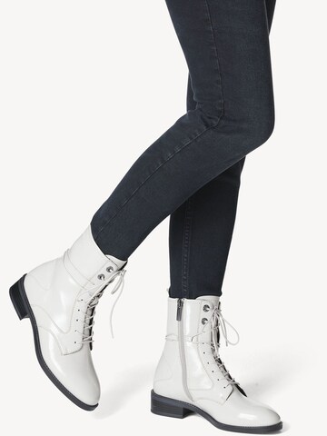 TAMARIS Lace-Up Ankle Boots in White