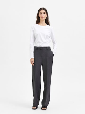 SELECTED FEMME Wide leg Trousers with creases in Grey