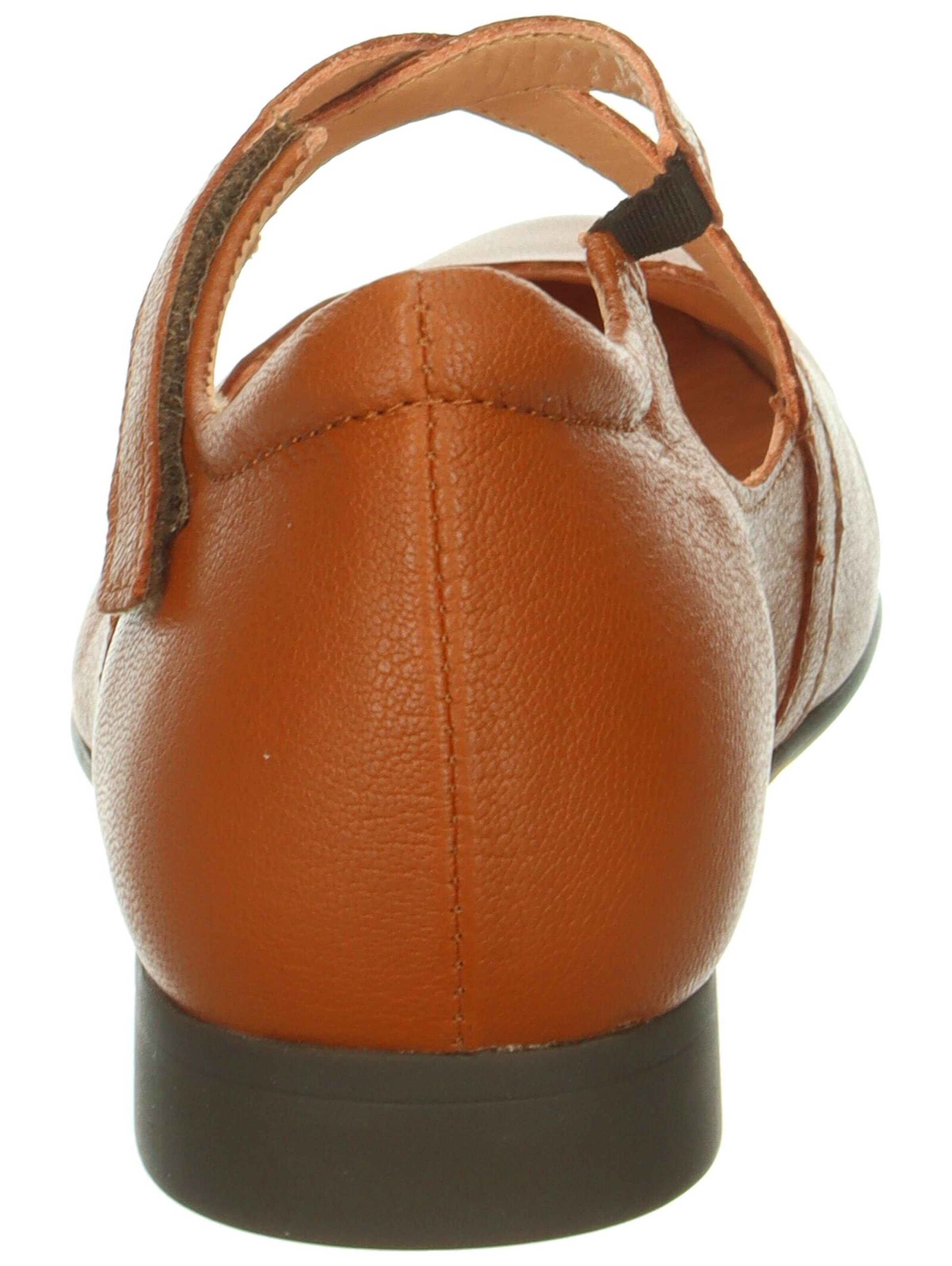 THINK! Ballet Flats with Strap in Brown