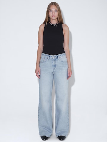 Dr. Denim Regular Jeans 'Rhue Low Wide' in Blauw: voorkant