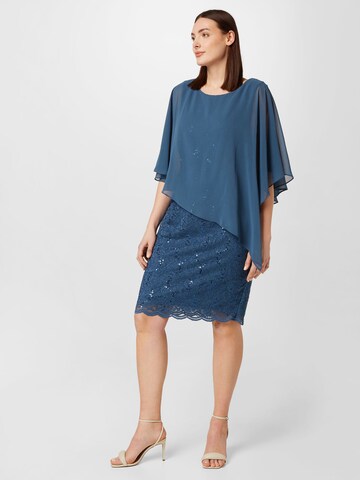 Robe de cocktail SWING Curve en bleu : devant