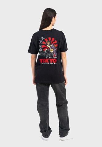 Oldskull T-Shirt 'Asian Neon Djane' in Schwarz