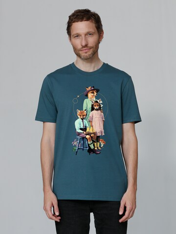 T-Shirt 'Fancy Fox' Watapparel en bleu : devant