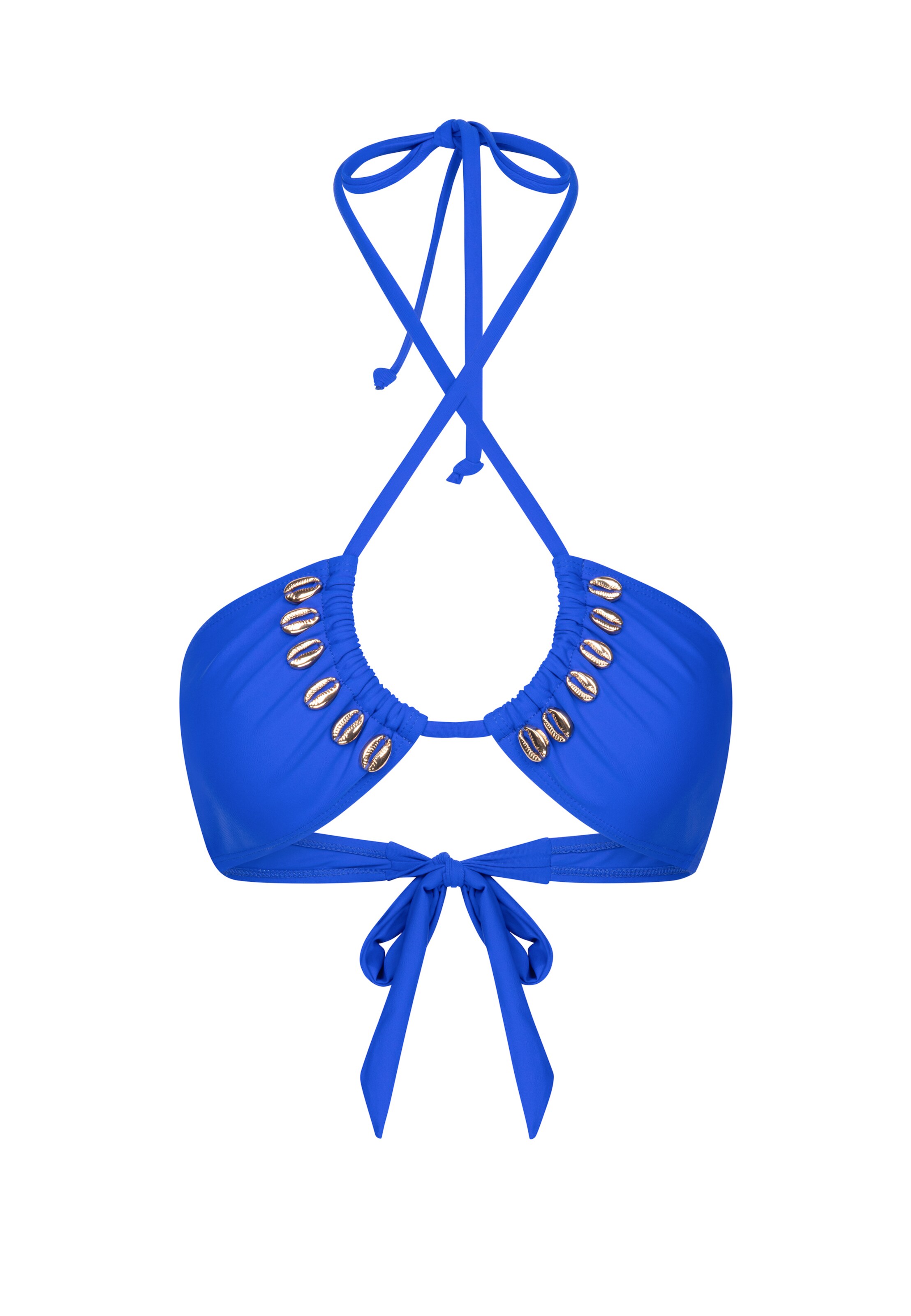 Moda Minx Triangel Bikinitop 'Shell' in Blau: Vorderseite