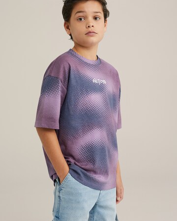 T-Shirt WE Fashion en violet : devant