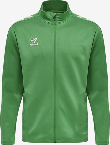 Hummel Athletic Zip-Up Hoodie in Green: front