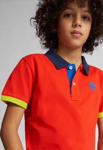 North Sails Colour Block Poloshirt in Rot