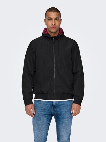 Only & Sons Between-Season Jacket 'Ward Life' in Black: front