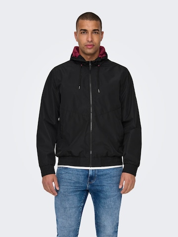 Only & Sons Between-Season Jacket 'Ward Life' in Black: front