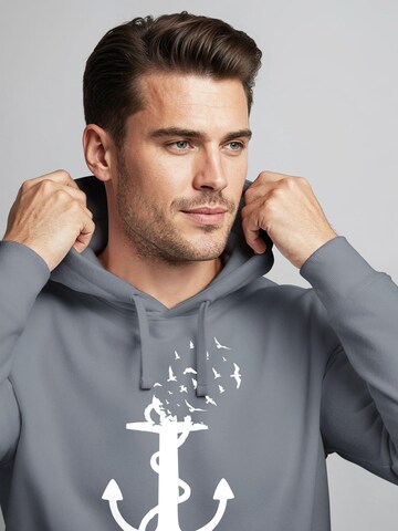 Neverless Sweatshirt 'Anker Vögel' in Grey
