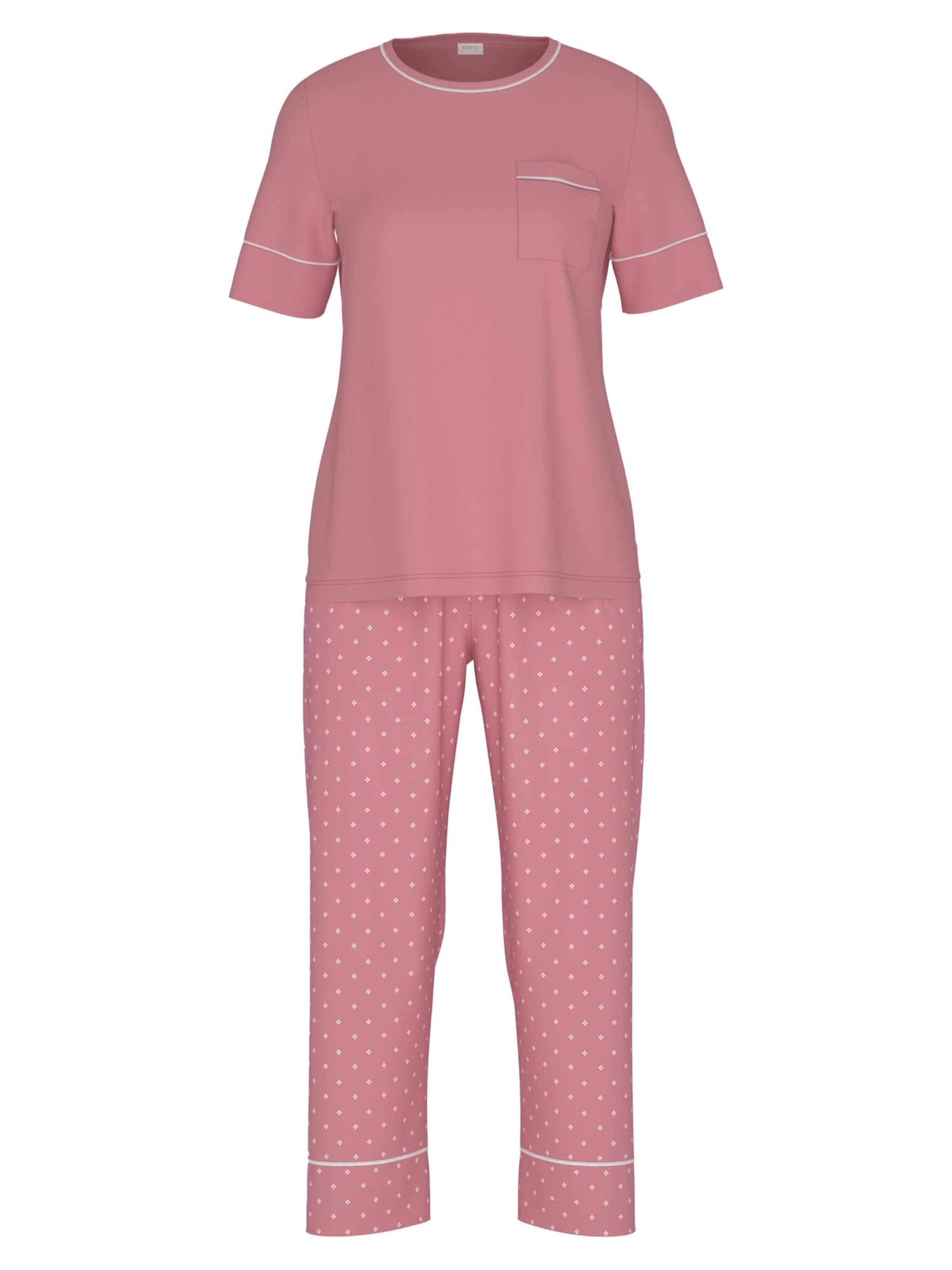 Pyjama 'Crochet Dots' Mey en rose : devant