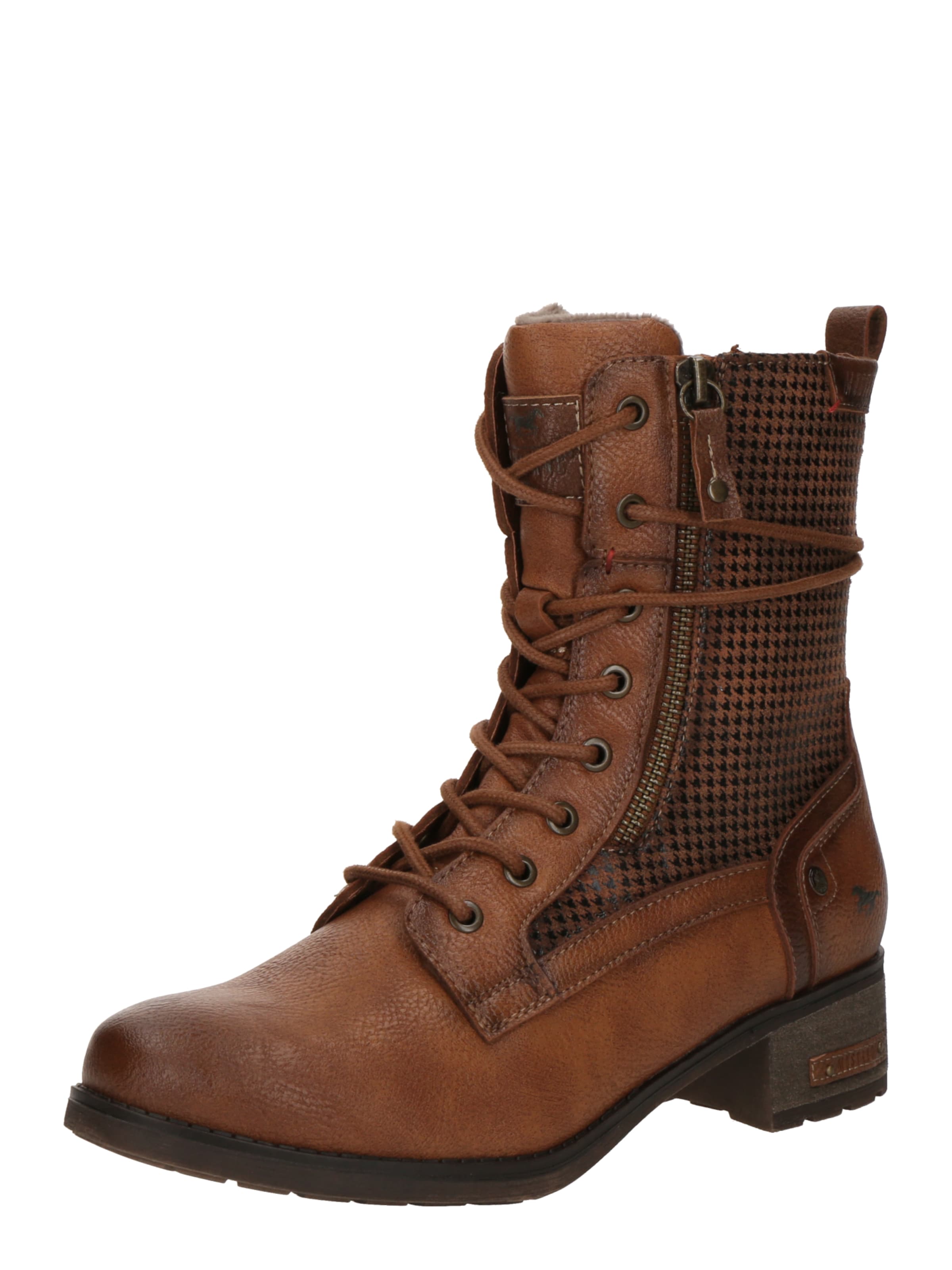 MUSTANG Lace-up bootie in Brown: front