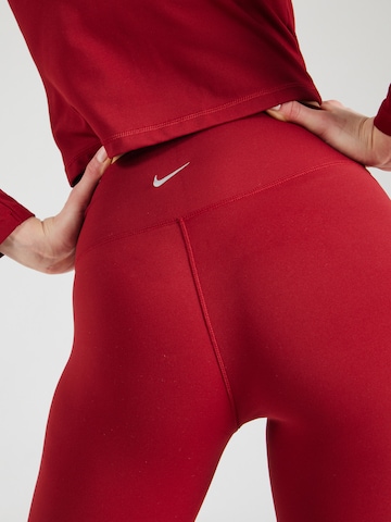 NIKE Skinny Sportbroek 'ONE' in Rood