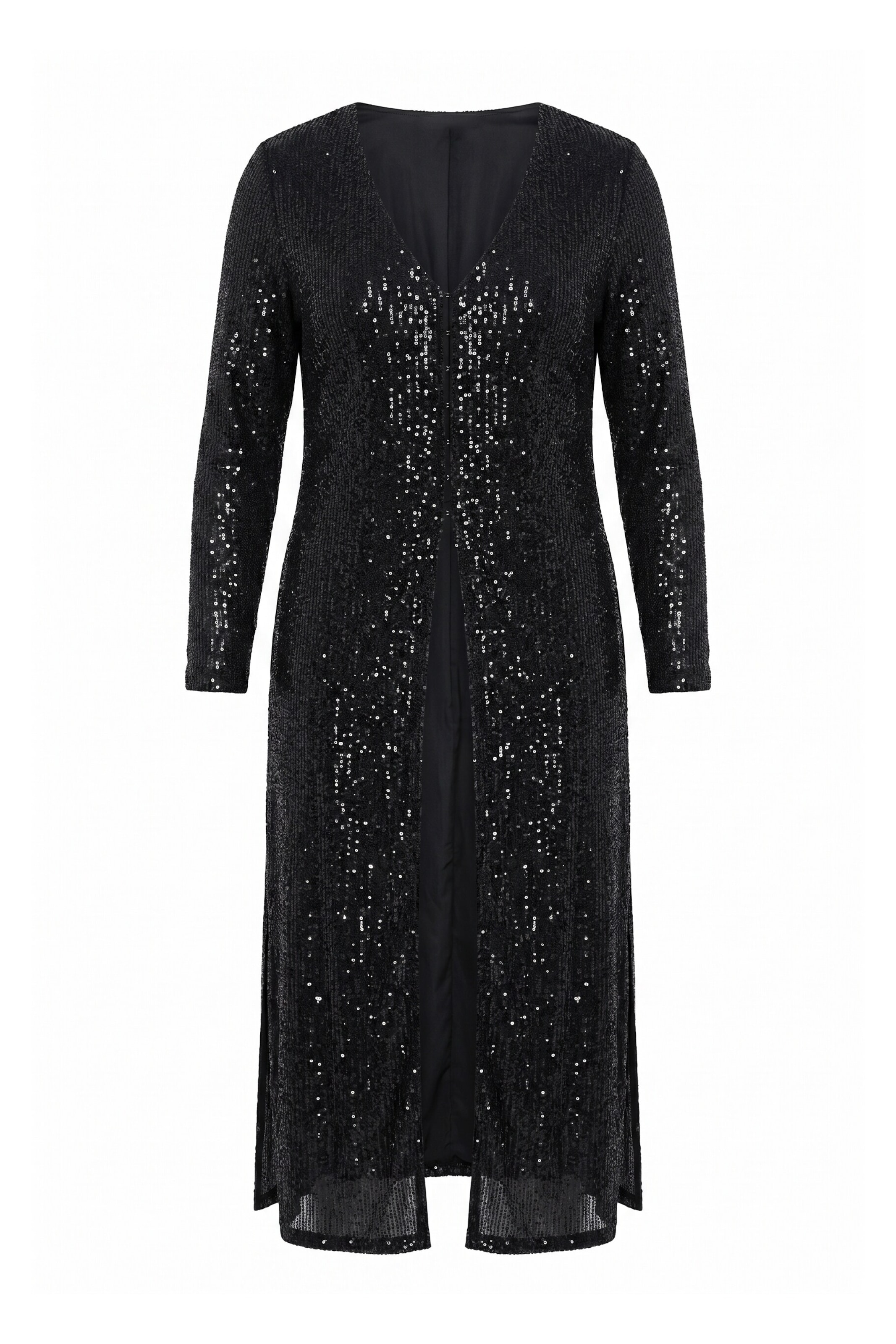 Ulla Popken Kimono in Zwart: voorkant