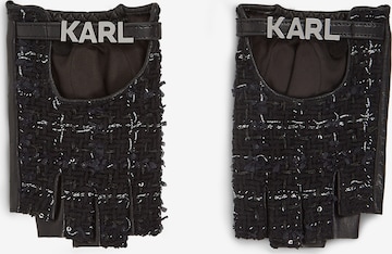 Guanti con dita corte 'Essential' di Karl Lagerfeld in nero: frontale