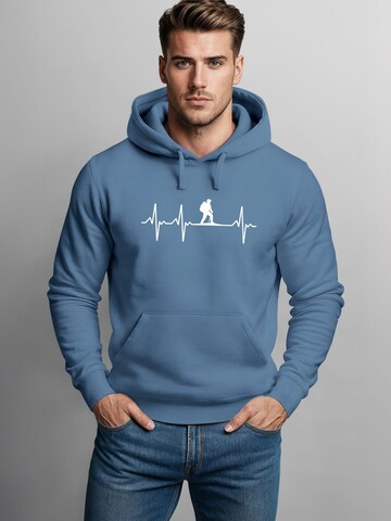 Neverless Sweatshirt 'Wanderer Herzschlag' in Blue