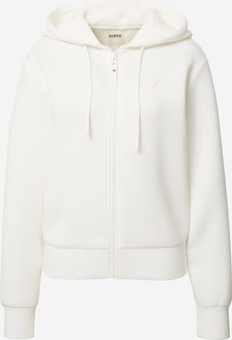 GUESS Athletic Zip-Up Hoodie 'ALLIE' in White: front