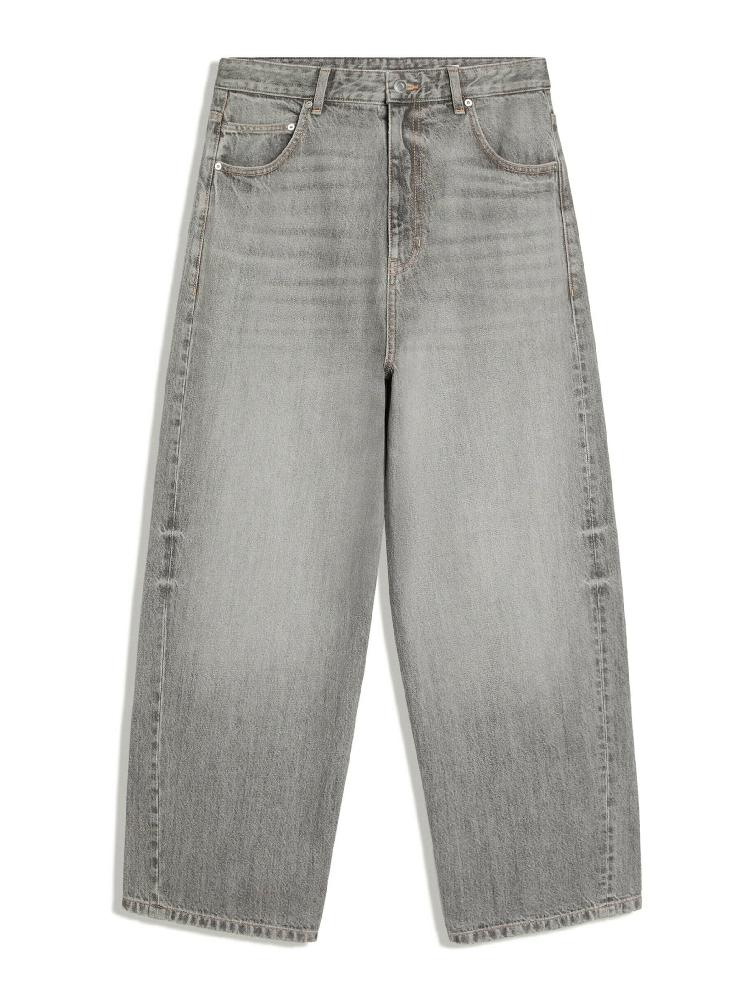 Bershka Barrel Дънки в сиво: отпред