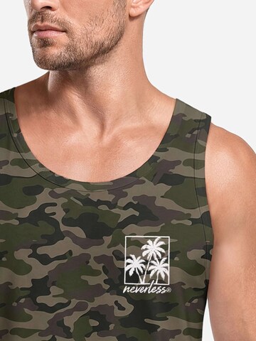 Neverless Shirt 'Logo Palmen' in Green