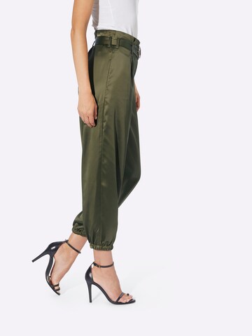 heine Loose fit Pleat-Front Pants in Green