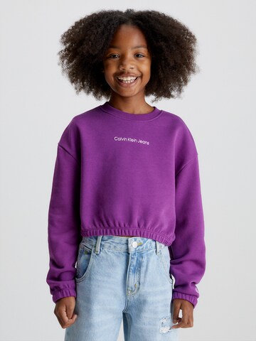 Calvin Klein Jeans - Sweatshirt em roxo: frente