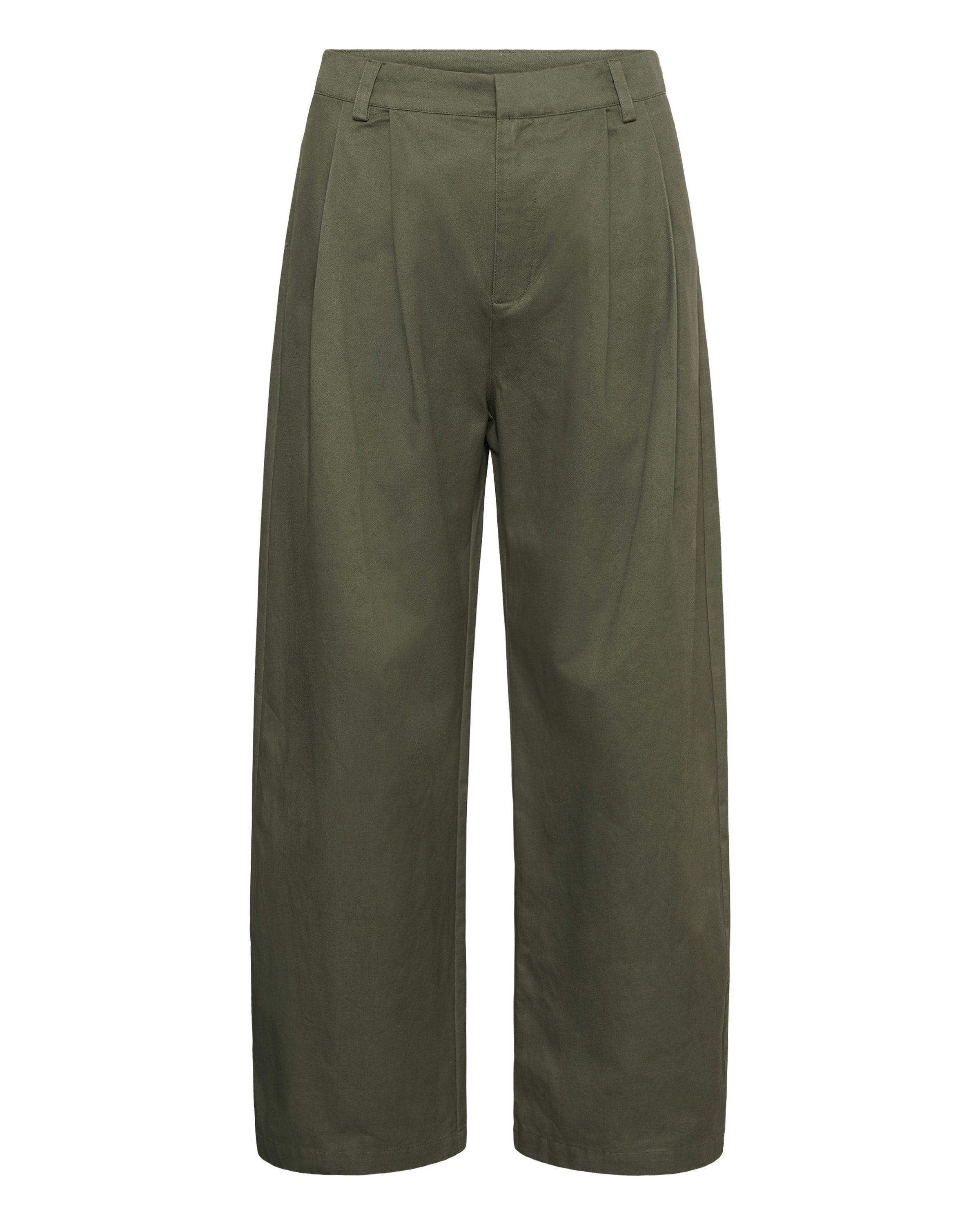My Essential Wardrobe - Loosefit Calças com pregas 'MWGisva' em verde: frente