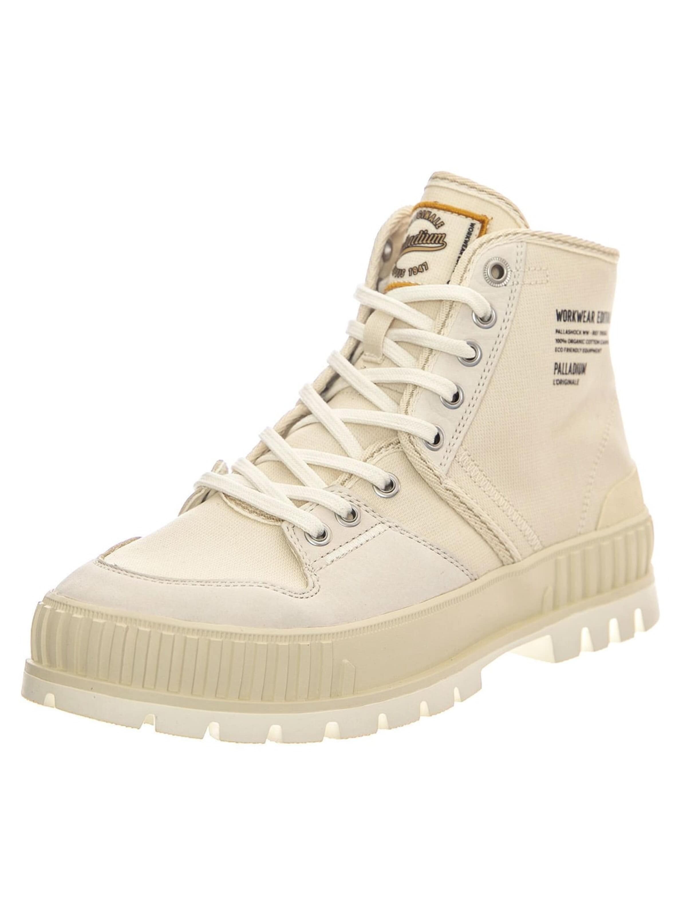 Palladium Snørestøvler 'Pallashock WW Cream White Shoes' i beige: forside