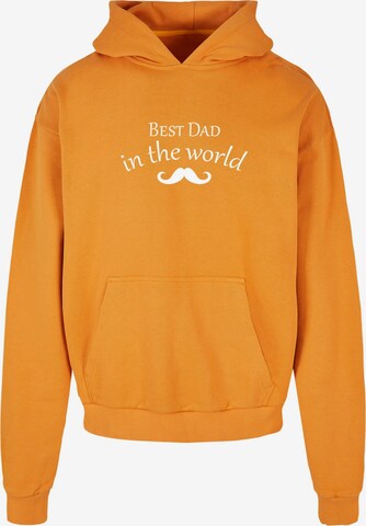 Merchcode Sweatshirt 'Fathers Day - Best Dad In The World' in Orange: front