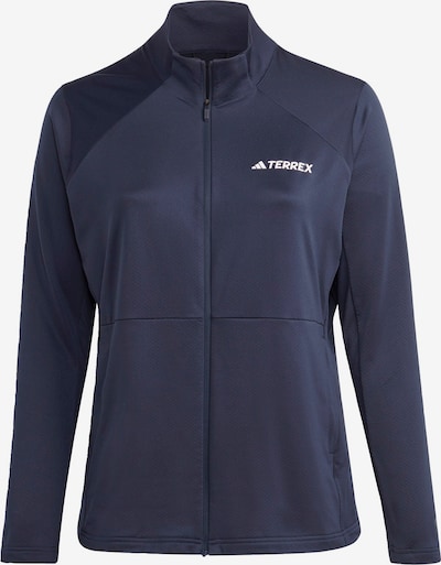 ADIDAS TERREX Functionele fleece jas in de kleur Donkerblauw / Wit, Productweergave
