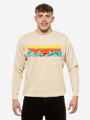 Cotton Prime Sweatshirt 'Let's Hiking' in Beige
