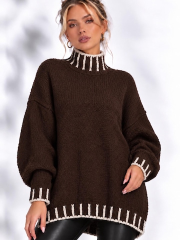 Worldclassca Oversized Cardigan in Brown: front