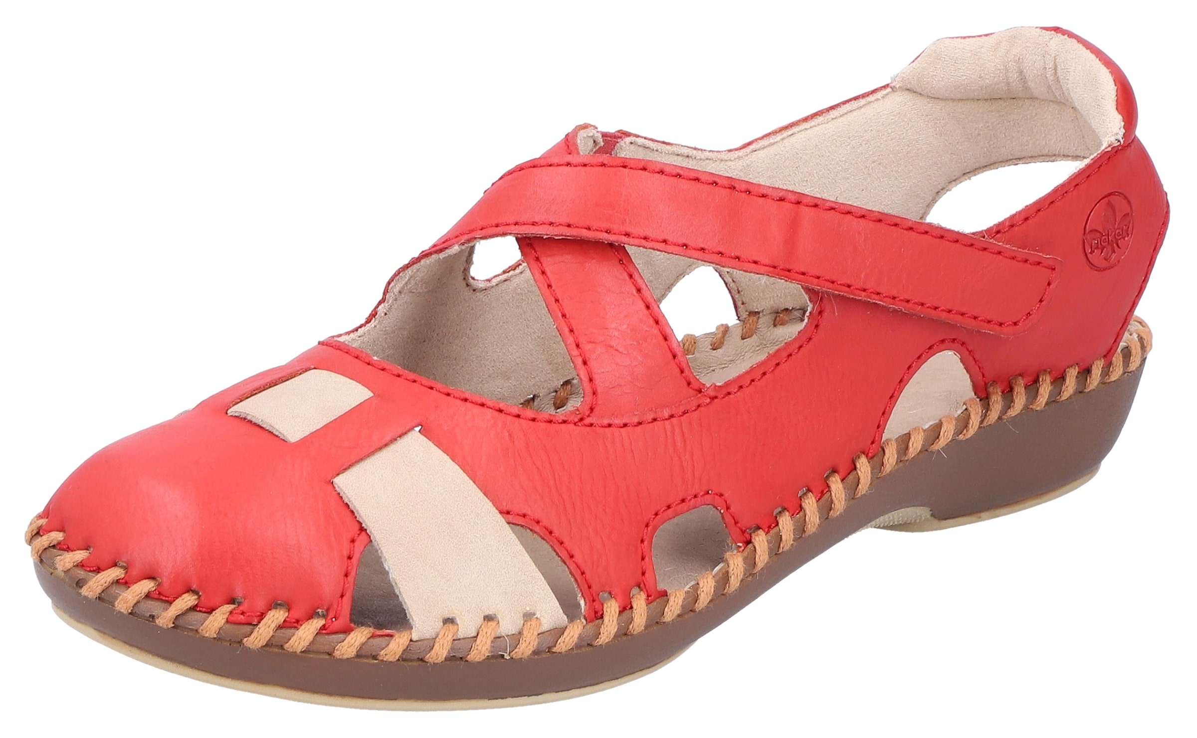 Sandales à lanières Rieker en rouge : devant