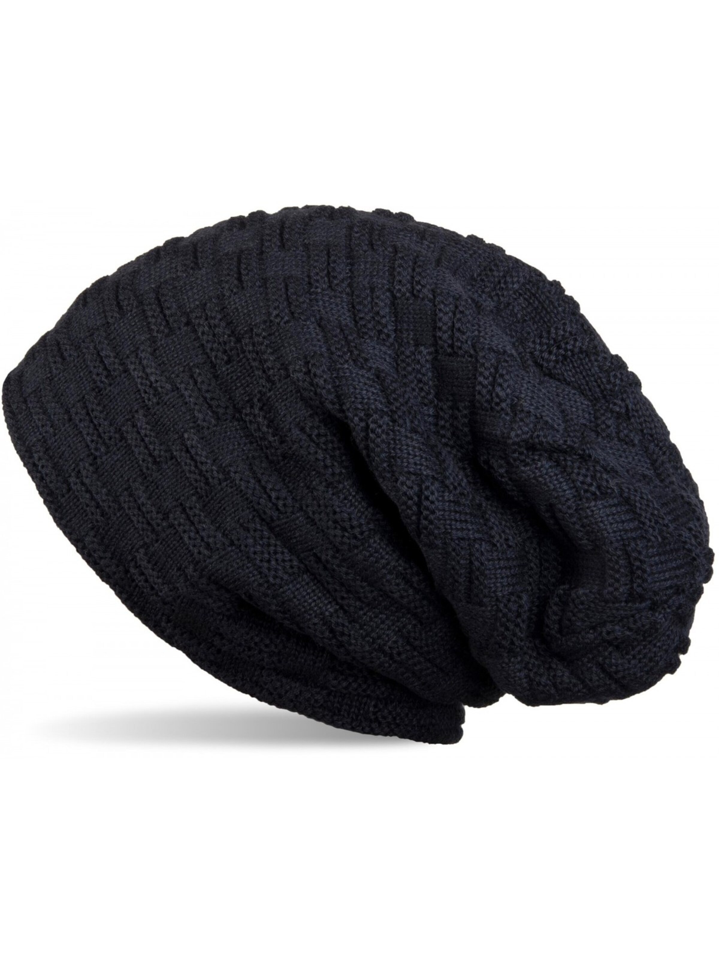 styleBREAKER Mütze 'Feinstrick Beanie mit Flecht Muster und Teddyfleece'‌ in Blau: Vorderseite