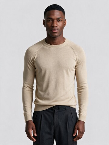 Antioch Slim Fit Pullover in Beige: Vorderseite