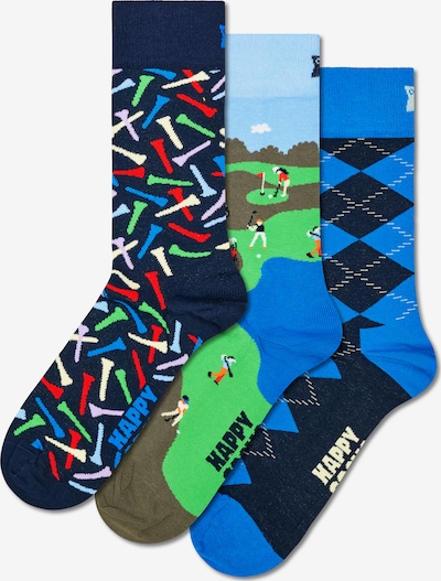 Happy Socks Sukat 'Golf Cart' koossa 36-40 värissä sininen / laivastonsininen / vaaleansininen / oliivi, Tuotenäkymä